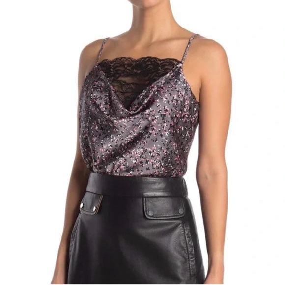 WAYF nwt Nordstrom lace cowl silky neck camisole bodysuit large - Picture 1 of 6